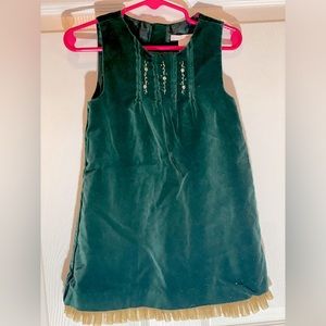 Janie and Jack Green Velvet Dress
